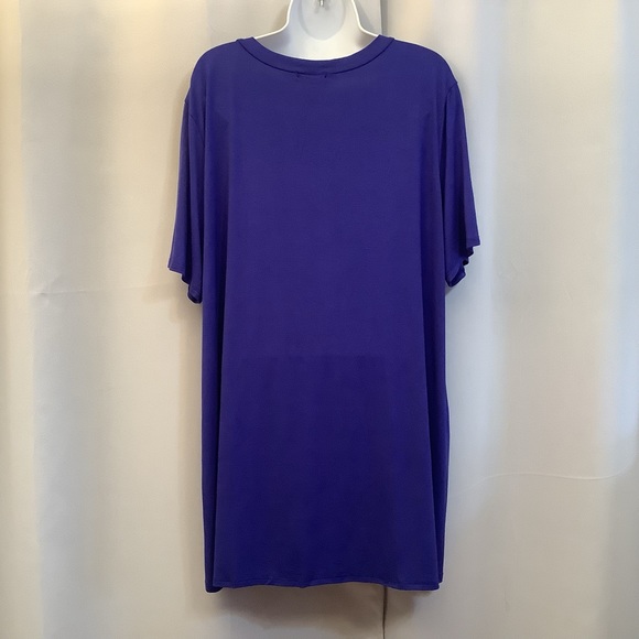 HEIMISH U.S.A. Tunic Women’s Size 3XL Short Sleeve T-Shirt V Neck Blue Purple - Picture 3 of 9